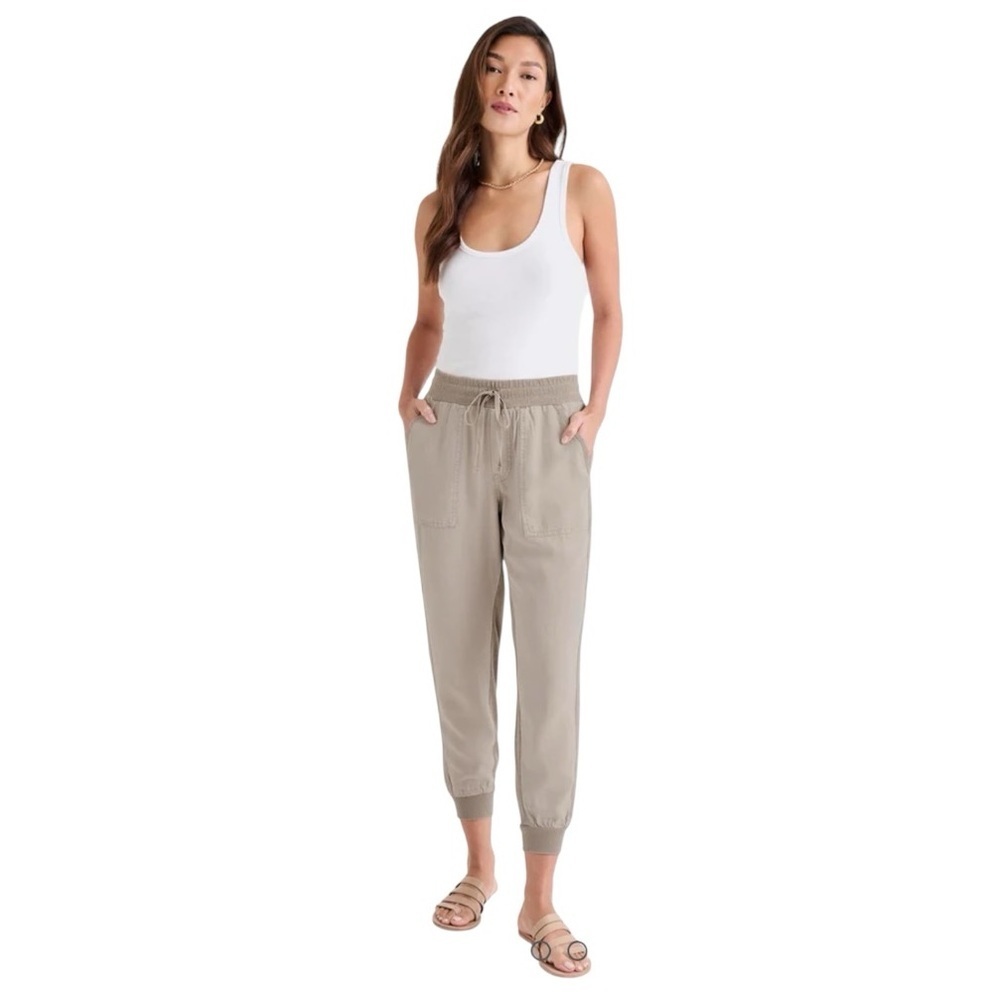 Splendid Lakeside Linen Blend Jogger In The Color Fawn Tan Beige Size Xl